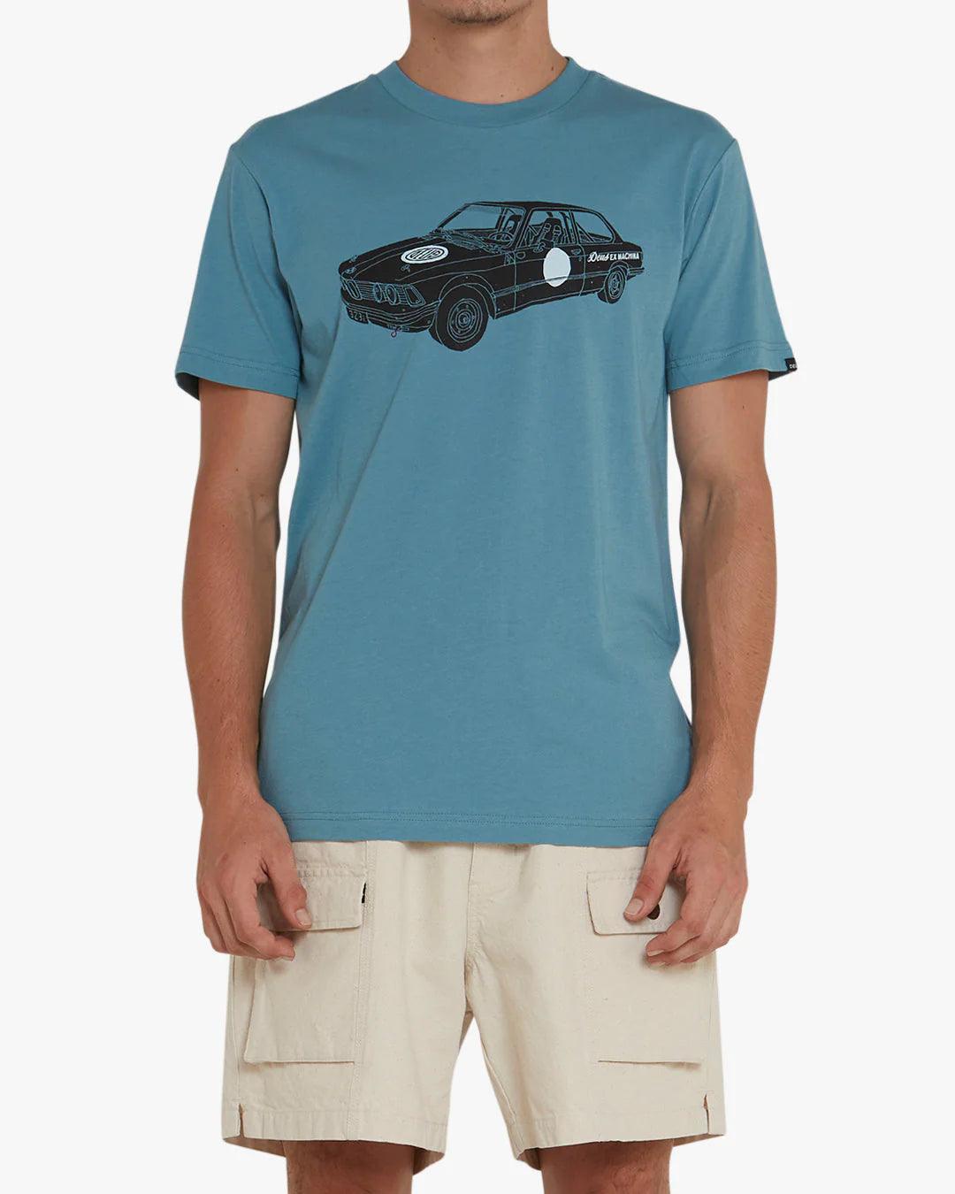 Camiseta Deus Ex Machina Rallyeye Smoke Blue - ECRU