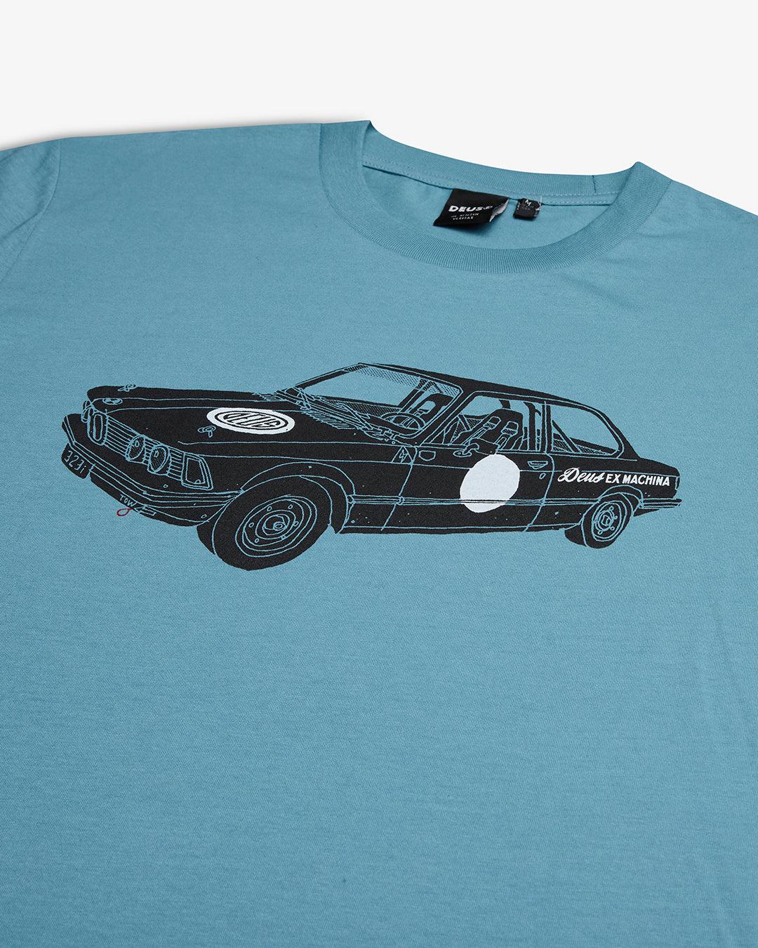 Camiseta Deus Ex Machina Rallyeye Smoke Blue - ECRU