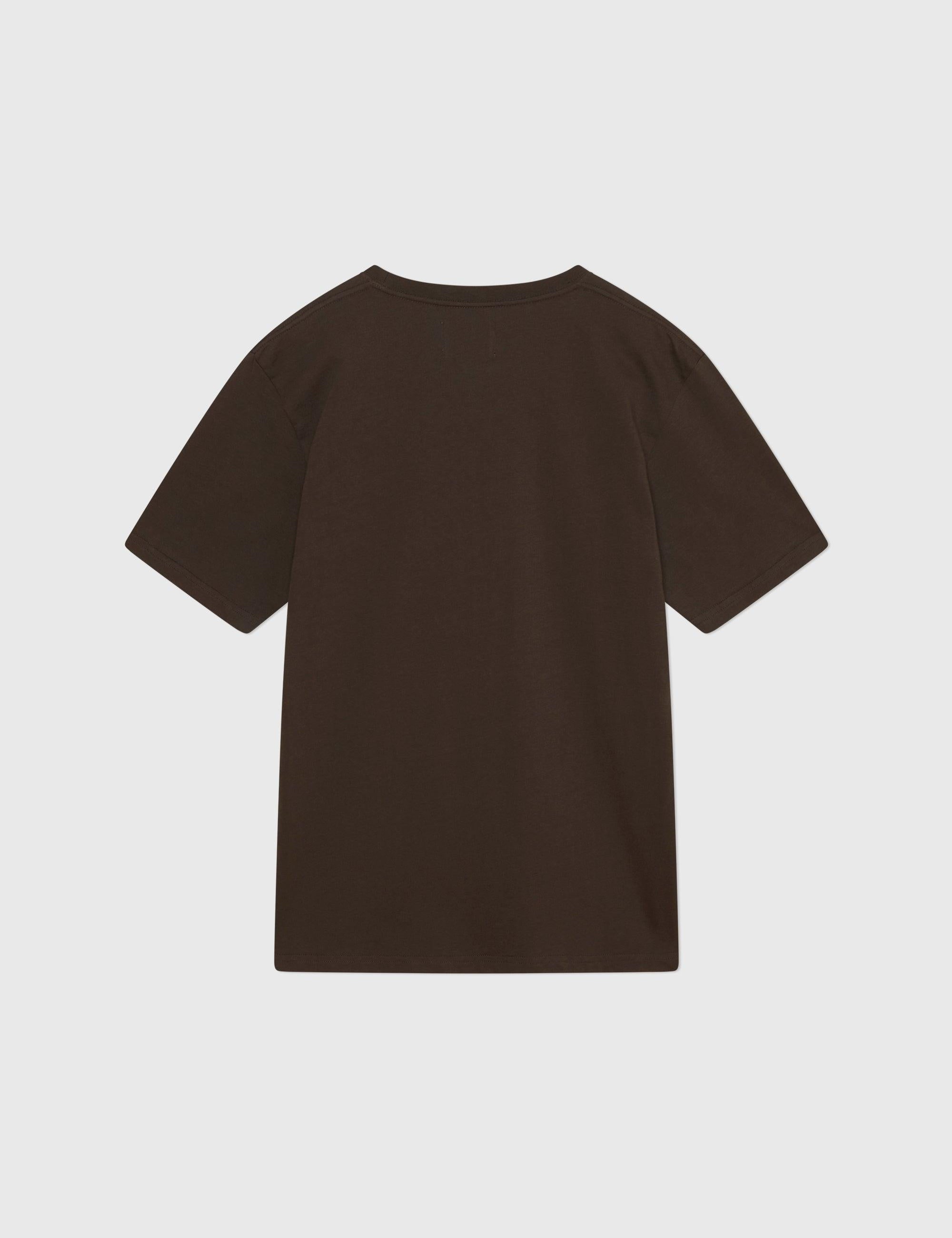 Camiseta Double A by Wood Wood Ace Bagde Black Coffee - ECRU