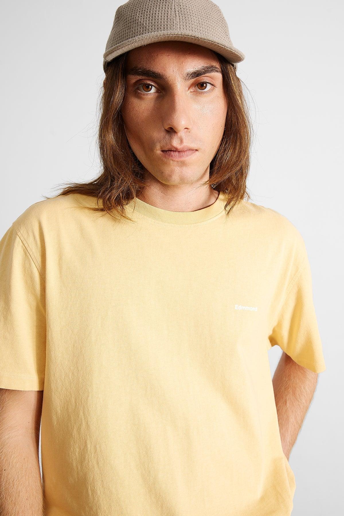 Camiseta Edmmond Studios Mini Logo Plain Light Yellow - ECRU