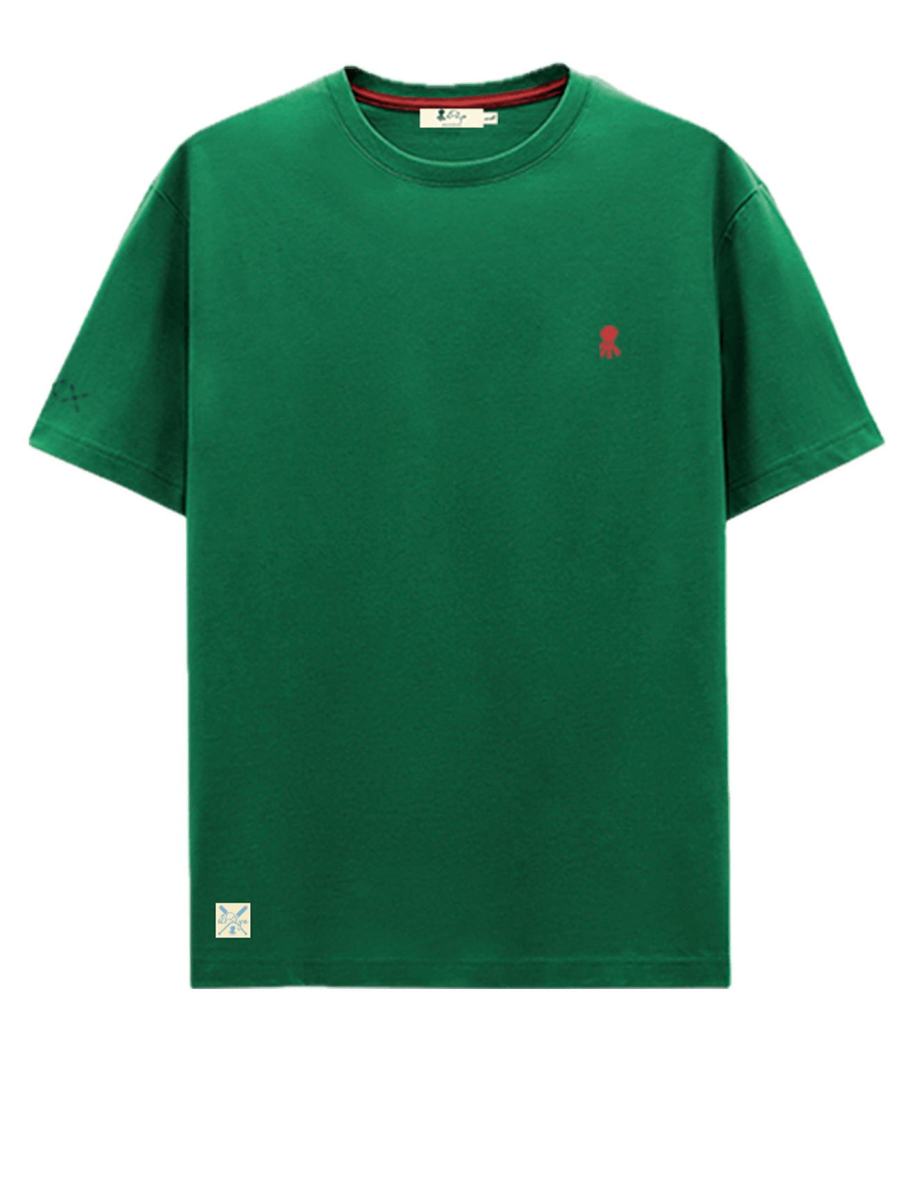 Camiseta El Pulpo Basic Logo Verde - ECRU