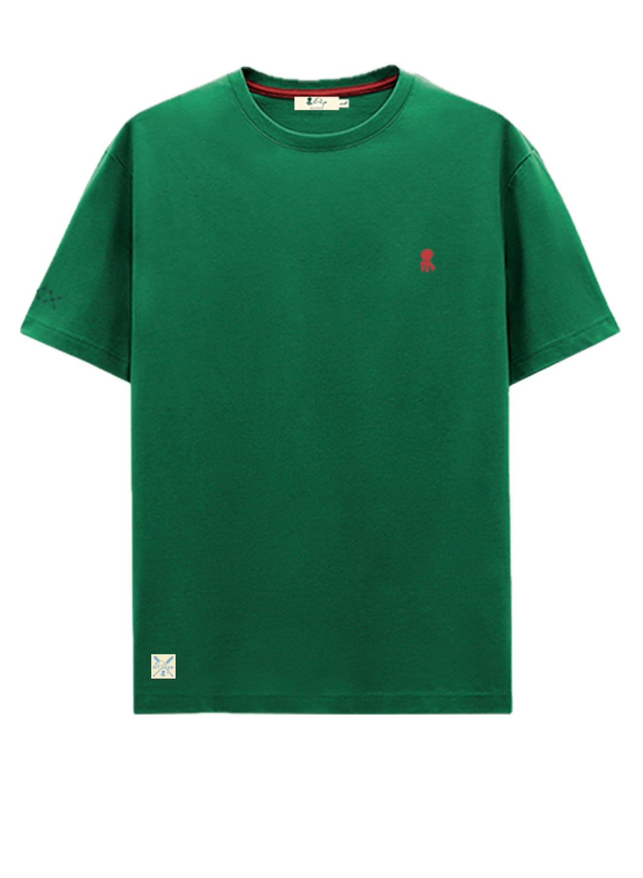 Camiseta El Pulpo Basic Logo Verde - ECRU