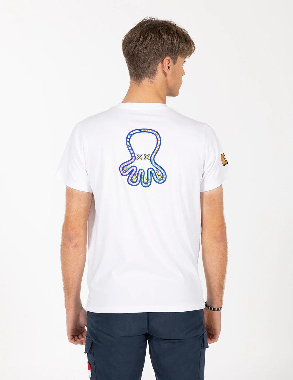 Camiseta El Pulpo Estampado Formas Blanco Puro - ECRU