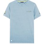 Camiseta El Pulpo Estampado Triple Logo Azul Celeste - ECRU