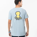 Camiseta El Pulpo Estampado Triple Logo Azul Celeste - ECRU