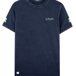 Camiseta El Pulpo Estampado Triple Logo Azul Marino - ECRU