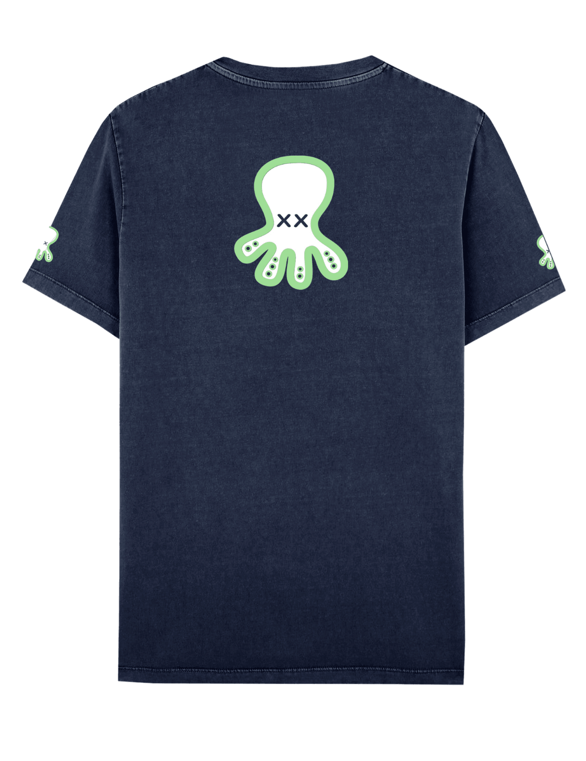 Camiseta El Pulpo Estampado Triple Logo Azul Marino - ECRU