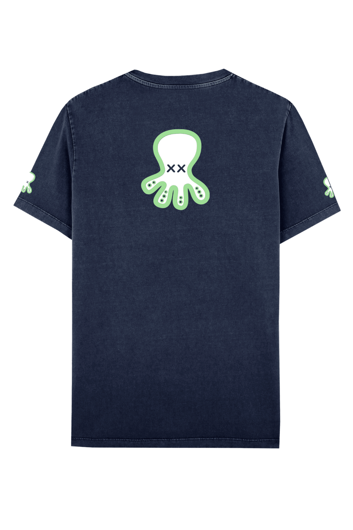 Camiseta El Pulpo Estampado Triple Logo Azul Marino - ECRU