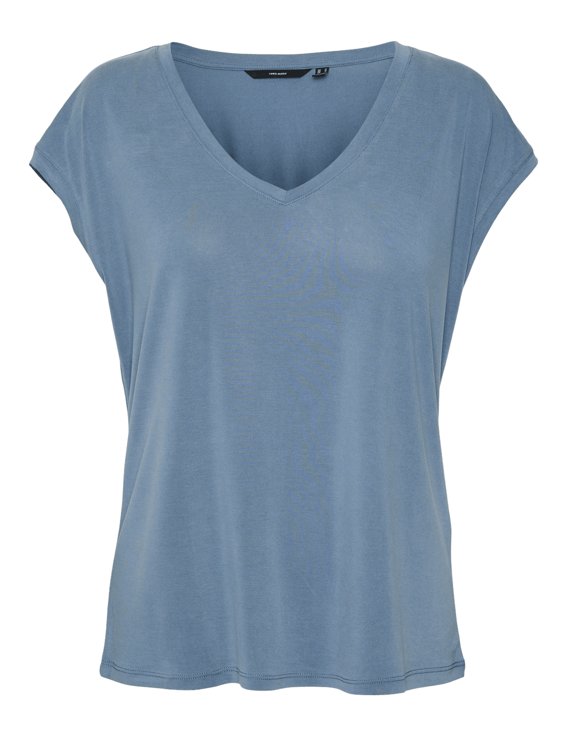 Camiseta Filli Básica de Mujer Vero Moda Cuello Pico China Blue - ECRU