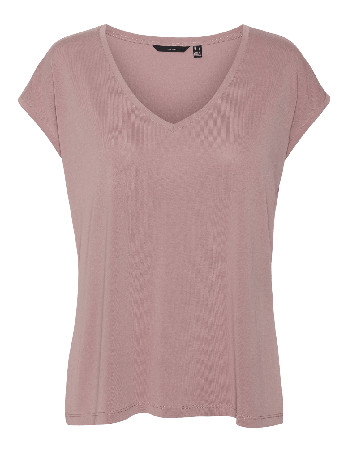 Camiseta Filli Básica de Mujer Vero Moda Cuello Pico Nostalgia Rose - ECRU