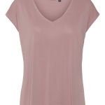 Camiseta Filli Básica de Mujer Vero Moda Cuello Pico Nostalgia Rose - ECRU