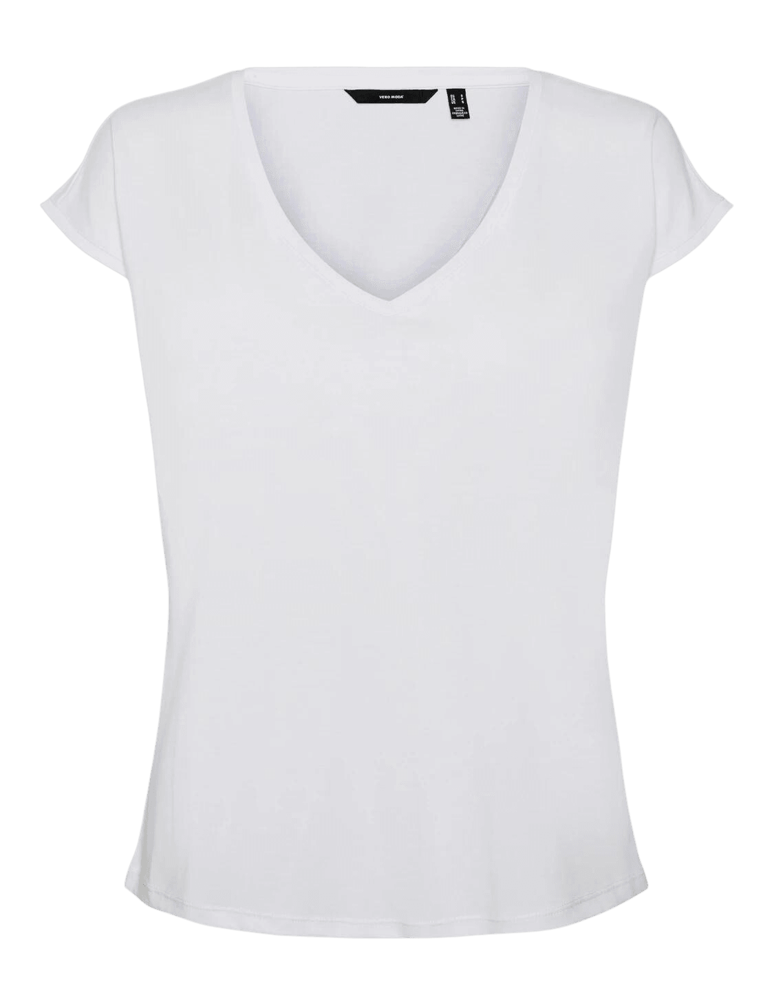 Camiseta Filli Básica de Mujer Vero Moda Cuello Pico Snow White - ECRU