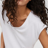 Camiseta Filli Básica de Mujer Vero Moda Cuello Pico Snow White - ECRU