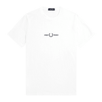 Camiseta Fred Perry Bordada M4580 Blanca - ECRU