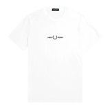 Camiseta Fred Perry Bordada M4580 Blanca - ECRU