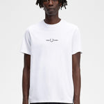 Camiseta Fred Perry Bordada M4580 Blanca - ECRU