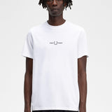 Camiseta Fred Perry Bordada M4580 Blanca - ECRU