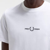 Camiseta Fred Perry Bordada M4580 Blanca - ECRU