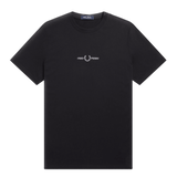 Camiseta Fred Perry Bordada M4580 Negra - ECRU