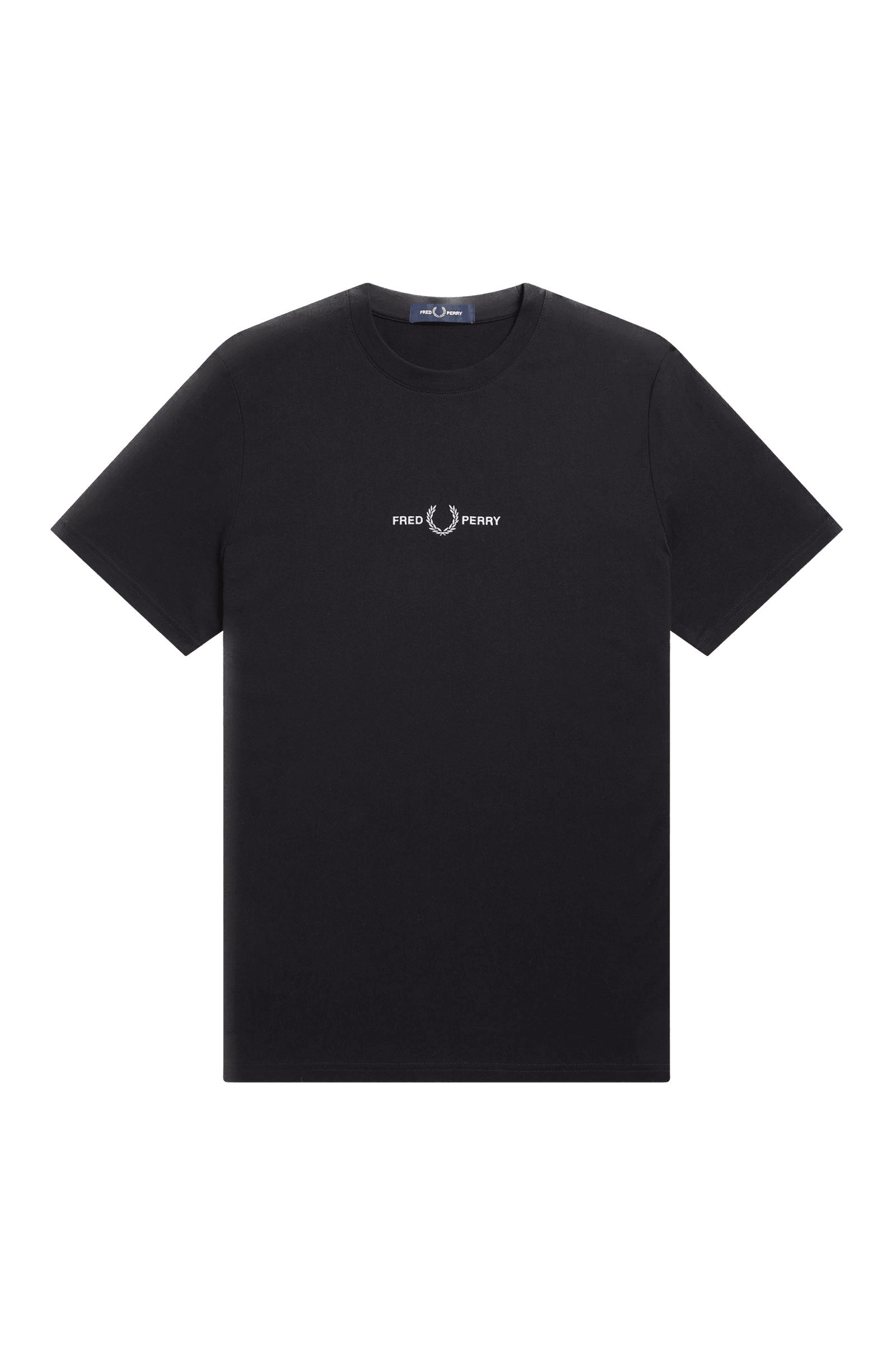 Camiseta Fred Perry Bordada M4580 Negra - ECRU