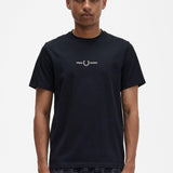 Camiseta Fred Perry Bordada M4580 Negra - ECRU