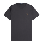 Camiseta Fred Perry M1600 Gris Ancla Caramelo Oscuro - ECRU