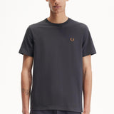 Camiseta Fred Perry M1600 Gris Ancla Caramelo Oscuro - ECRU