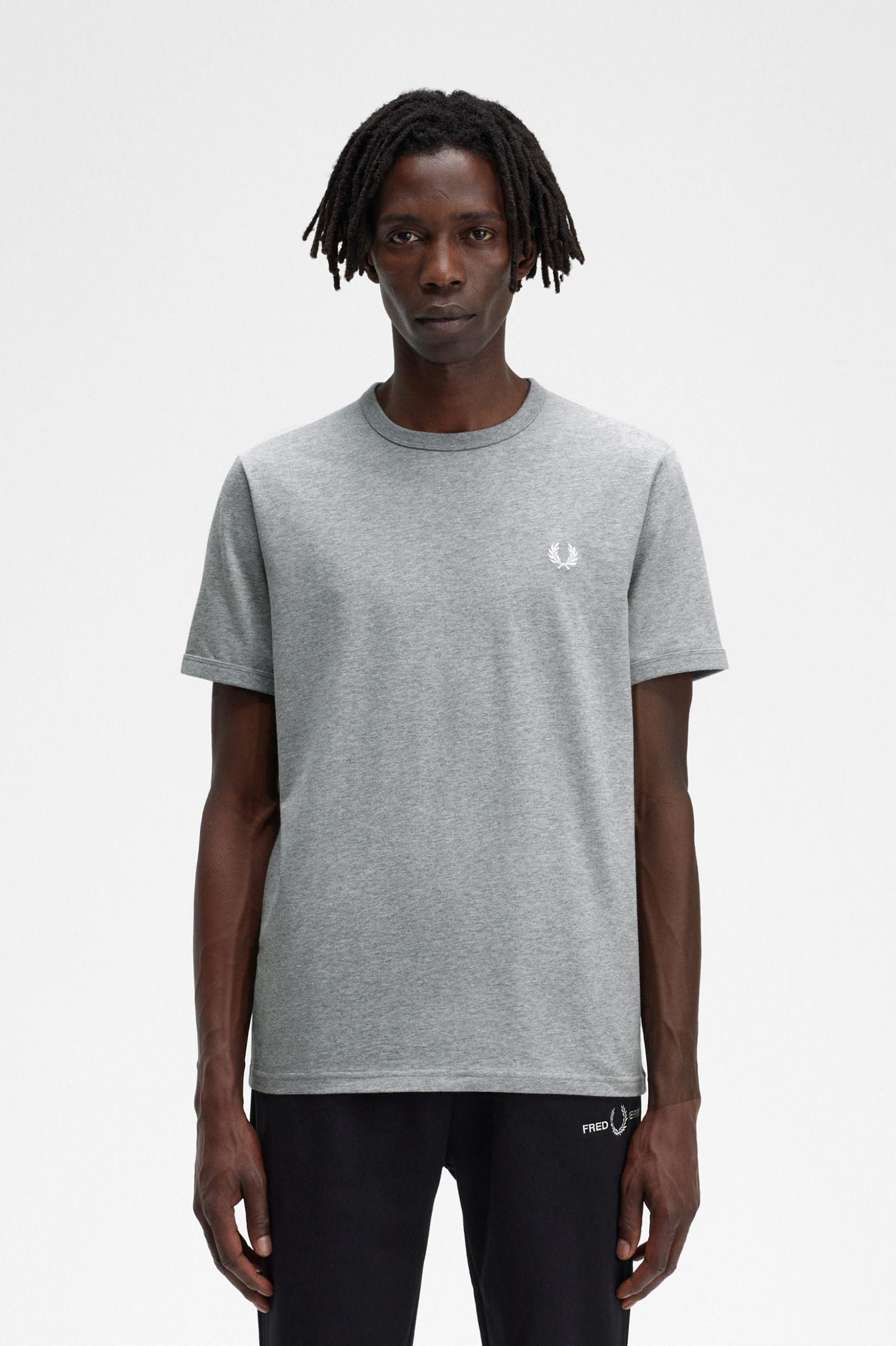 Camiseta Fred Perry Ringer M3519 Gris - ECRU