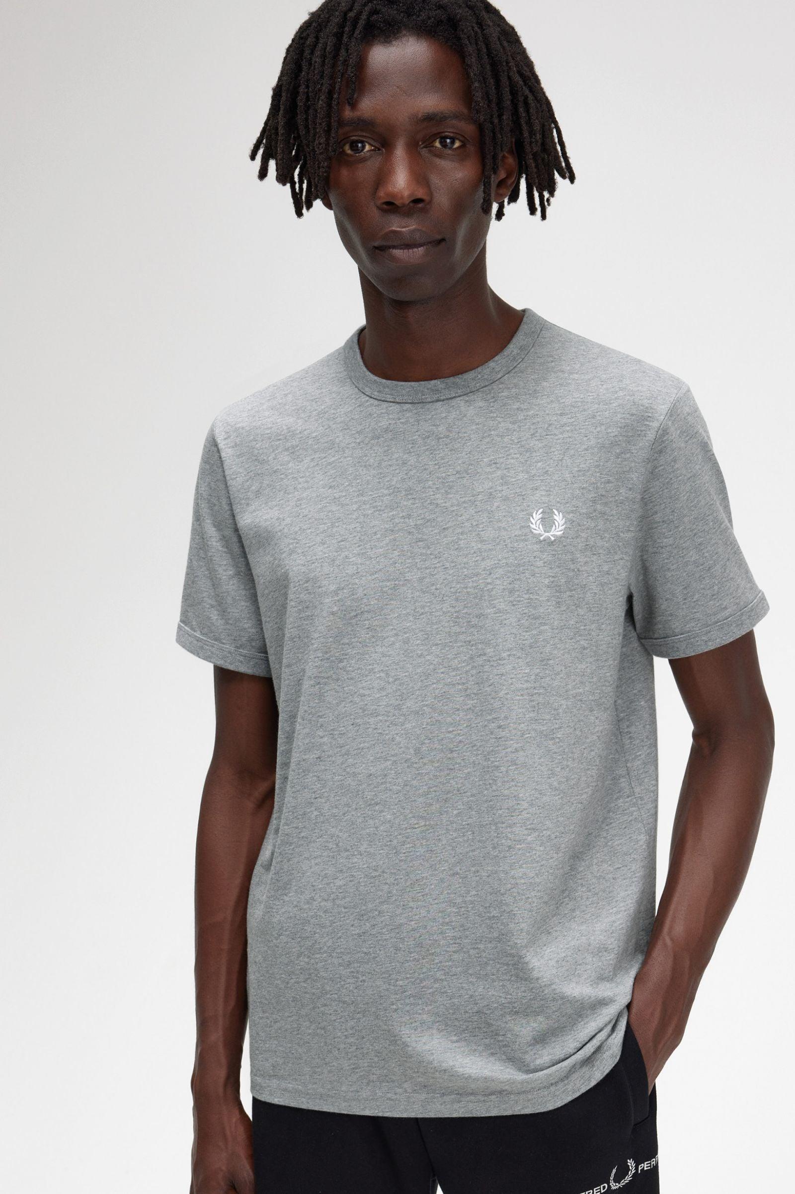 Camiseta Fred Perry Ringer M3519 Gris - ECRU