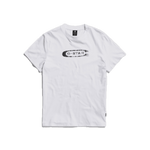 Camiseta G-STAR Distressed Old School Logo White - ECRU