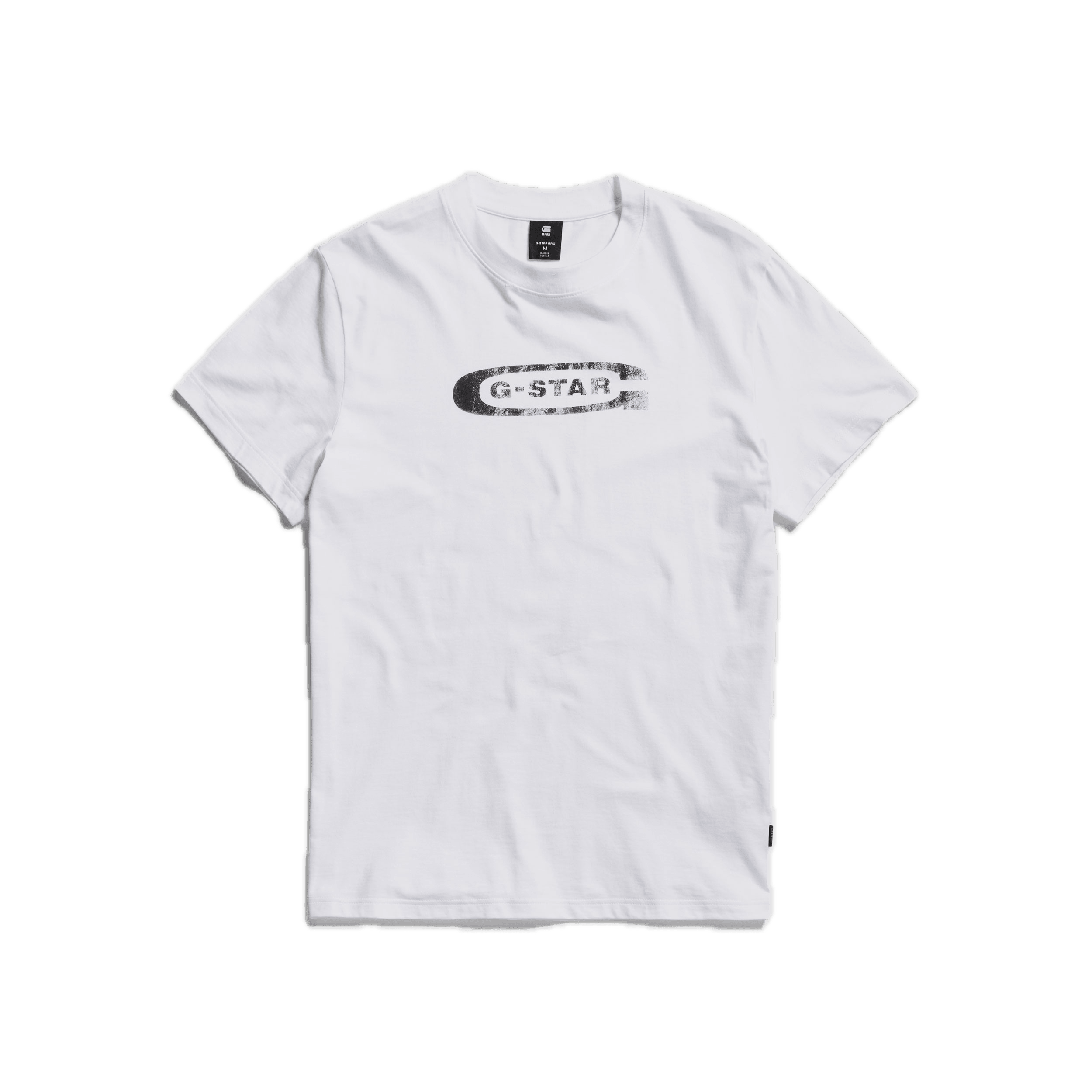 Camiseta G-STAR Distressed Old School Logo White - ECRU