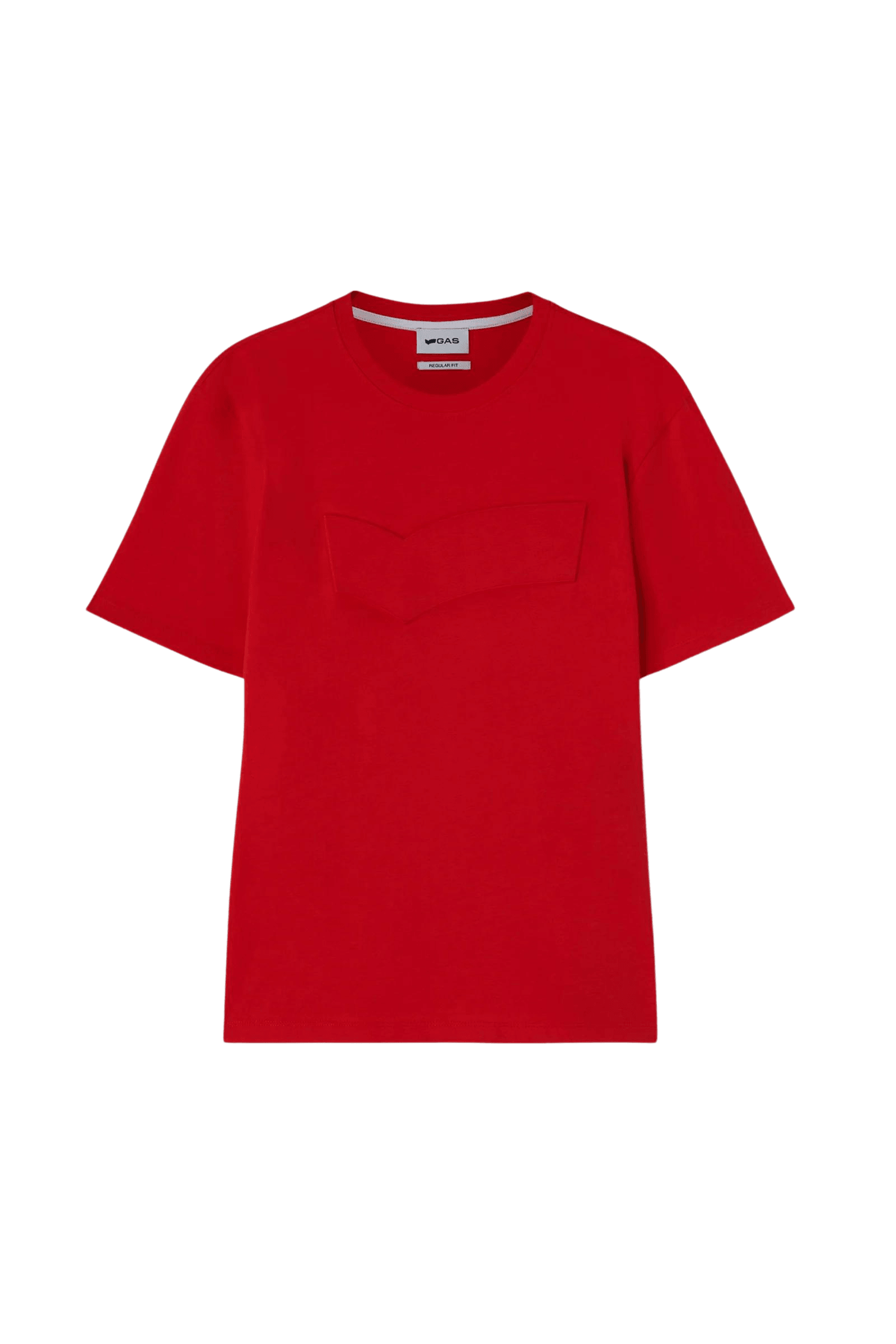 Camiseta GAS Jeans Luc Logo Branding Poppy Red - ECRU