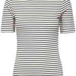 Camiseta ICHI Mira Total Eclipse Stripes - ECRU