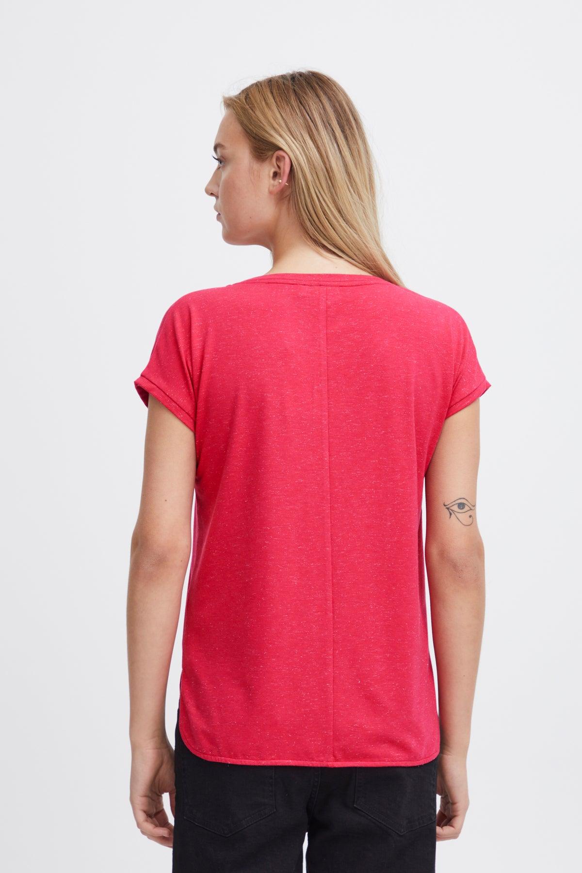 Camiseta ICHI Rebel Cuello Pico Love Potion - ECRU