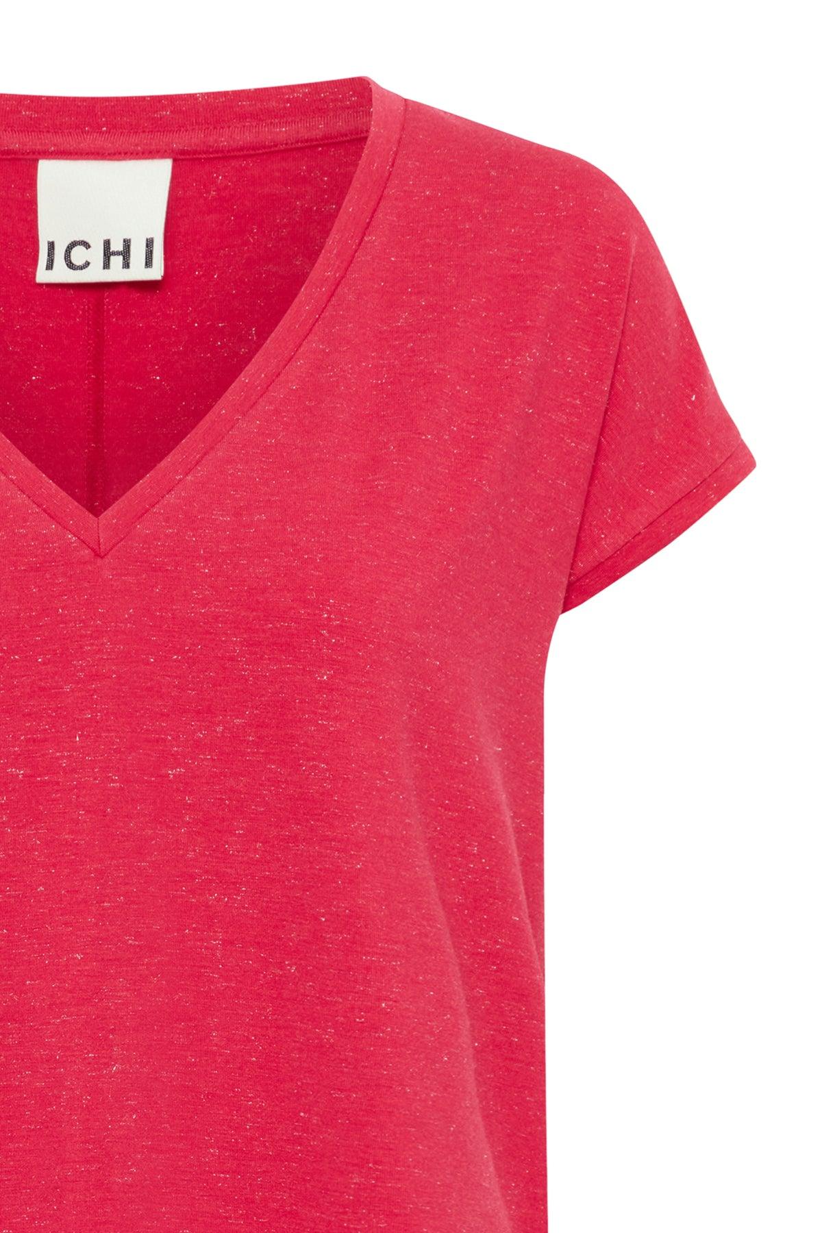 Camiseta ICHI Rebel Cuello Pico Love Potion - ECRU