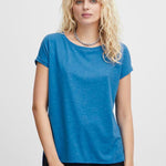 Camiseta ICHI Rebel Indigo Bunting - ECRU