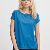 Camiseta ICHI Rebel Indigo Bunting - ECRU