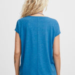 Camiseta ICHI Rebel Indigo Bunting - ECRU