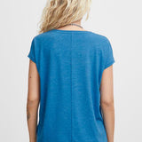 Camiseta ICHI Rebel Indigo Bunting - ECRU