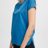 Camiseta ICHI Rebel Indigo Bunting - ECRU