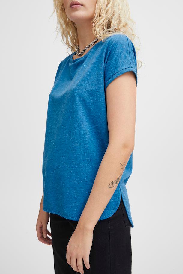 Camiseta ICHI Rebel Indigo Bunting - ECRU