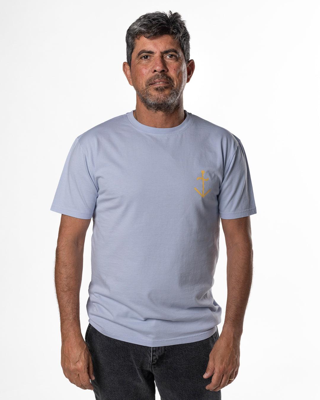 Camiseta LA PAZ Dantas Heather Yellow Logo - ECRU