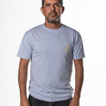 Camiseta LA PAZ Dantas Heather Yellow Logo - ECRU