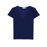 Camiseta La Petite Étoile Elvie Azul Marina de Cuello Pico - ECRU