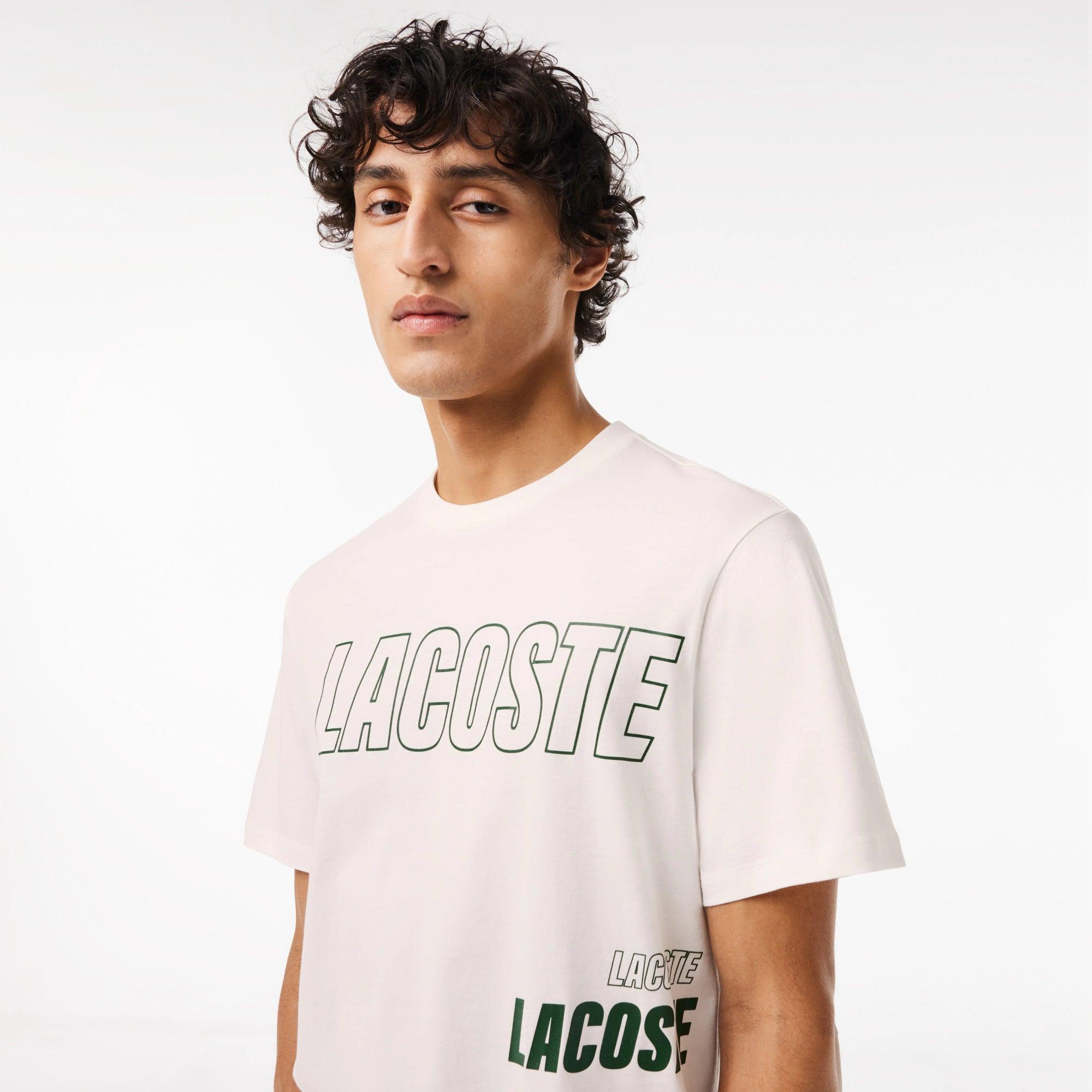 Camiseta Lacoste con Detalle de la Marca a Contraste - ECRU