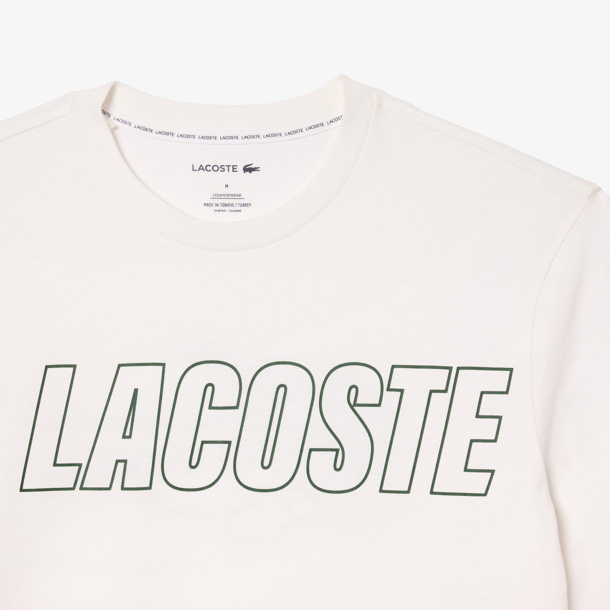 Camiseta Lacoste con Detalle de la Marca a Contraste - ECRU