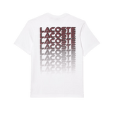 Camiseta Lacoste de punto de algodón grueso con estampado - ECRU