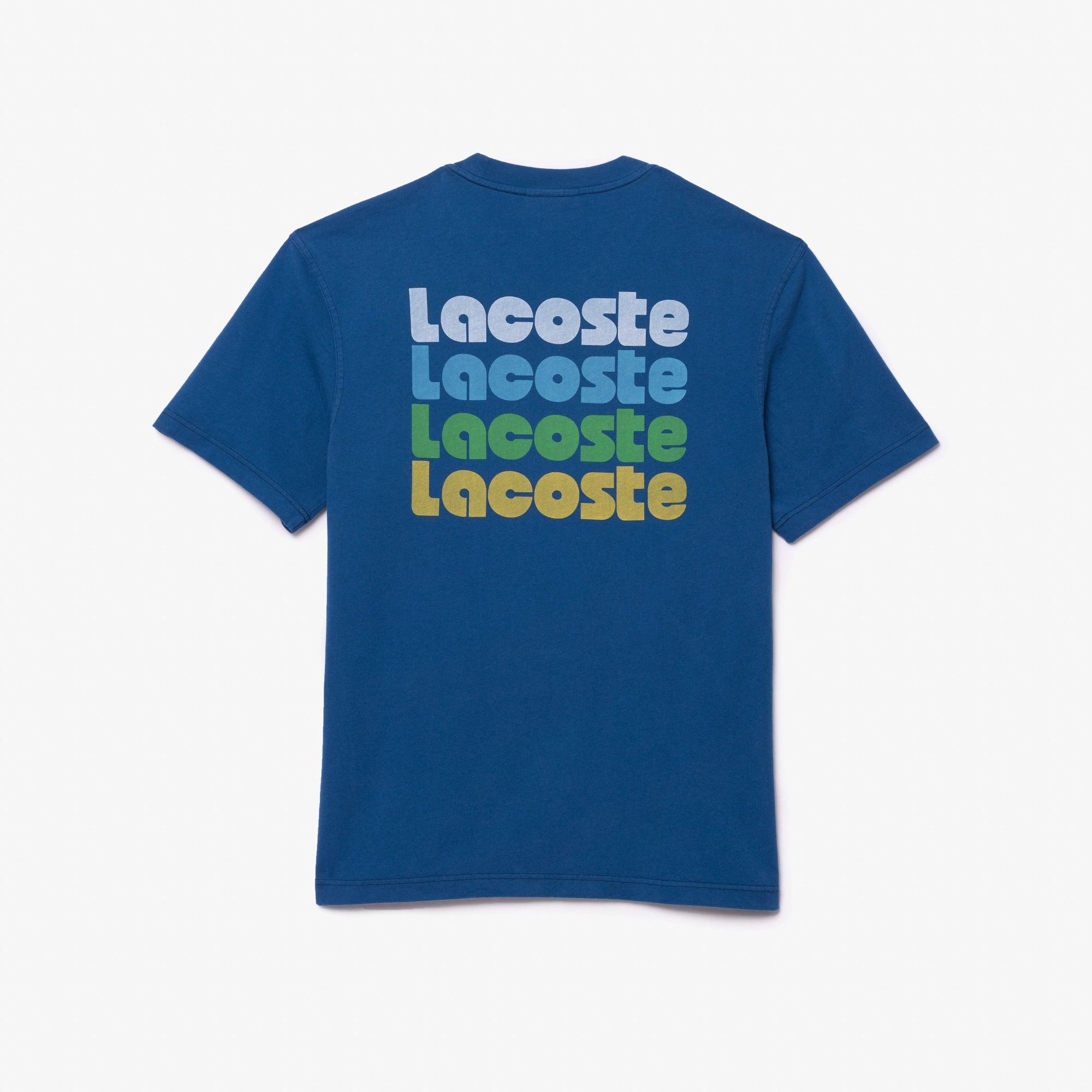 Camiseta LACOSTE Efecto Lavado Degradé Azul - ECRU