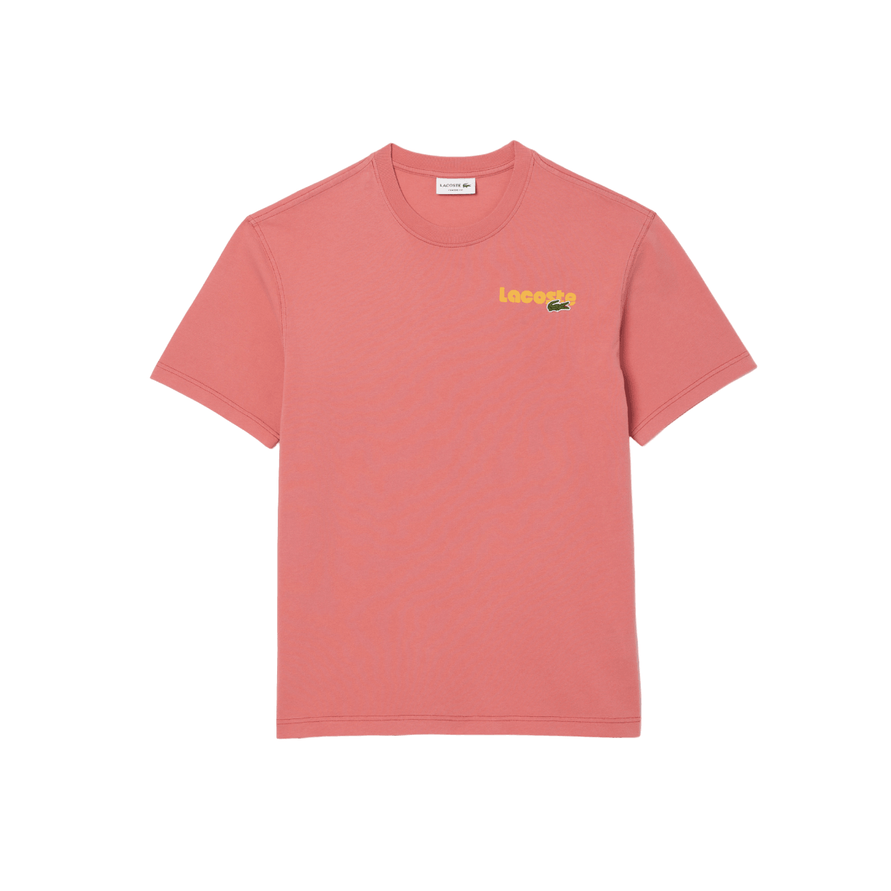 Camiseta LACOSTE Efecto Lavado Degradé Rosa - ECRU