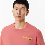 Camiseta LACOSTE Efecto Lavado Degradé Rosa - ECRU